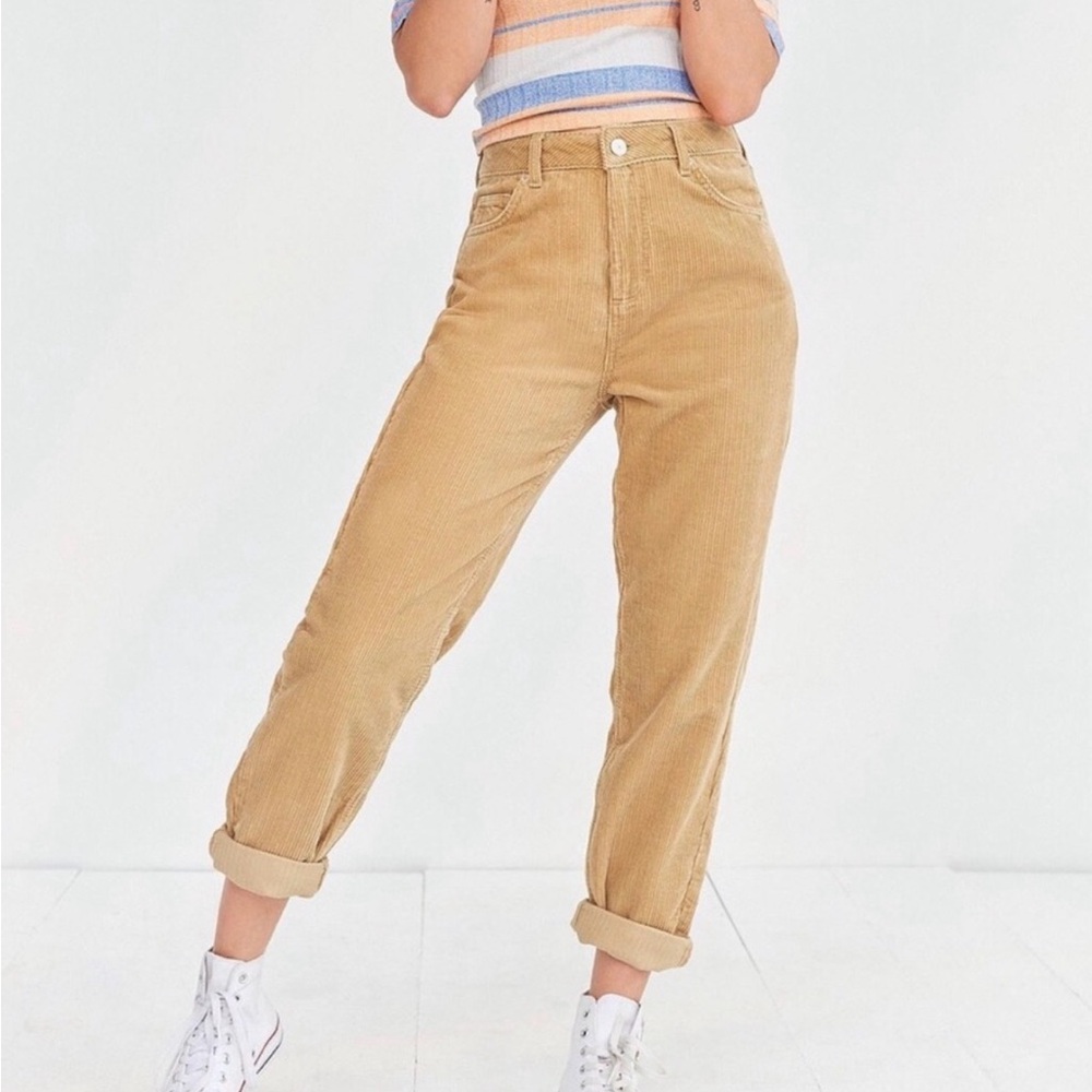 BDG Beige Corduroy High-Rise Pants